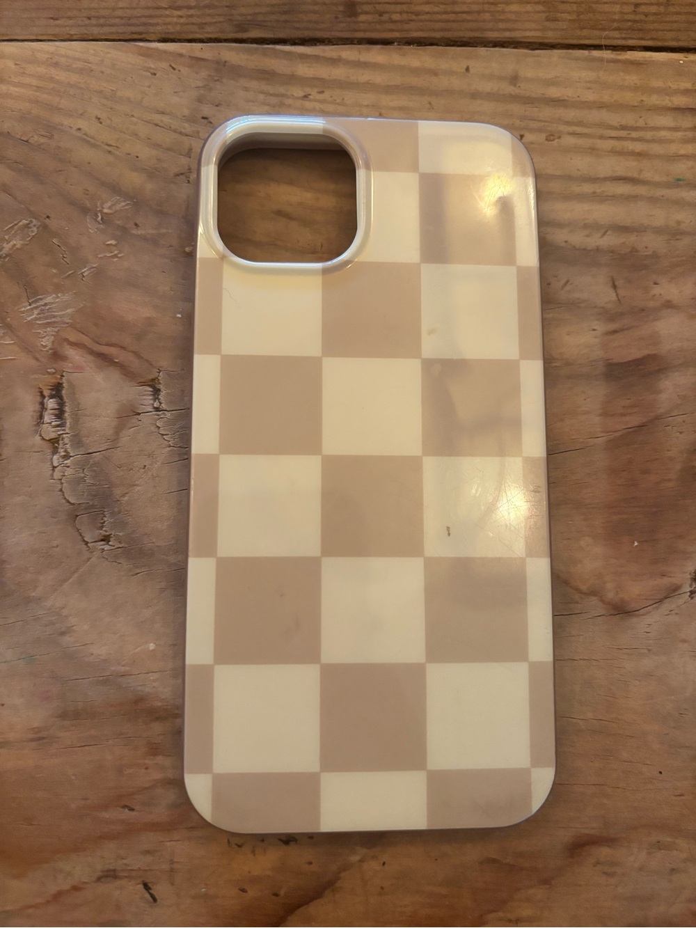 iPhone 13 Checkerboard Beige & Cream Protective Phone Case - Casely